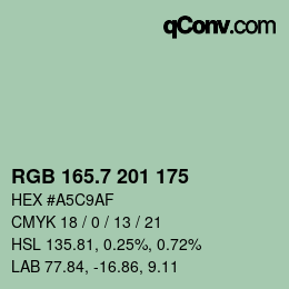 カラーコード: RGB 165.7 201 175 | qconv.com