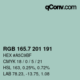 カラーコード: RGB 165.7 201 191 | qconv.com