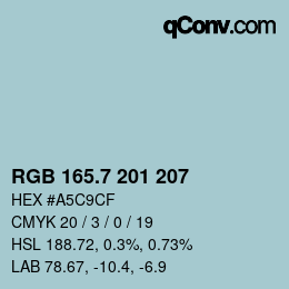 カラーコード: RGB 165.7 201 207 | qconv.com