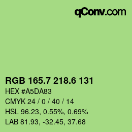 カラーコード: RGB 165.7 218.6 131 | qconv.com