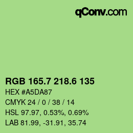 カラーコード: RGB 165.7 218.6 135 | qconv.com
