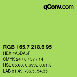 カラーコード: RGB 165.7 218.6 95 | qconv.com