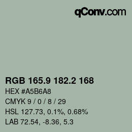 Color code: RGB 165.9 182.2 168 | qconv.com