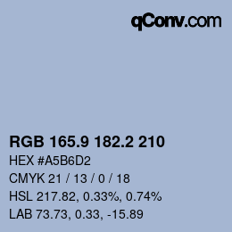 カラーコード: RGB 165.9 182.2 210 | qconv.com