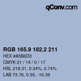 カラーコード: RGB 165.9 182.2 211 | qconv.com