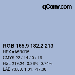Color code: RGB 165.9 182.2 213 | qconv.com