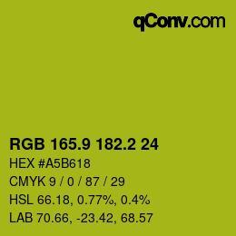 カラーコード: RGB 165.9 182.2 24 | qconv.com