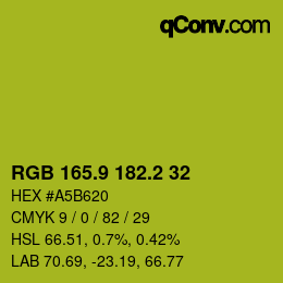 カラーコード: RGB 165.9 182.2 32 | qconv.com