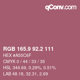 Color code: RGB 165.9 92.2 111 | qconv.com