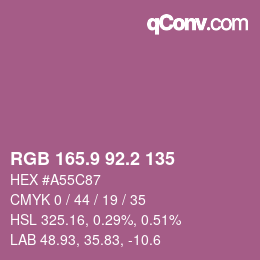 Color code: RGB 165.9 92.2 135 | qconv.com