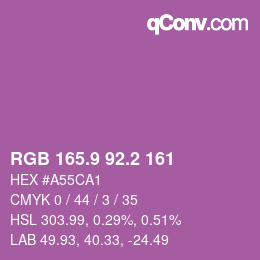 カラーコード: RGB 165.9 92.2 161 | qconv.com