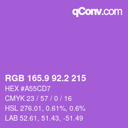 カラーコード: RGB 165.9 92.2 215 | qconv.com