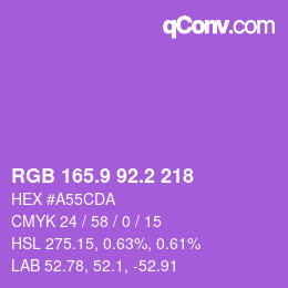カラーコード: RGB 165.9 92.2 218 | qconv.com