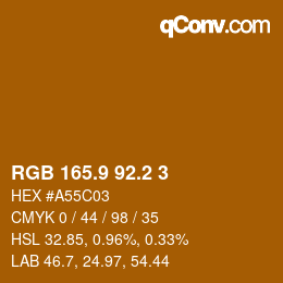 Color code: RGB 165.9 92.2 3 | qconv.com