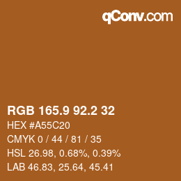 カラーコード: RGB 165.9 92.2 32 | qconv.com
