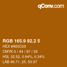 Farbcode: RGB 165.9 92.2 5 | qconv.com