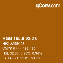 Color code: RGB 165.9 92.2 6 | qconv.com