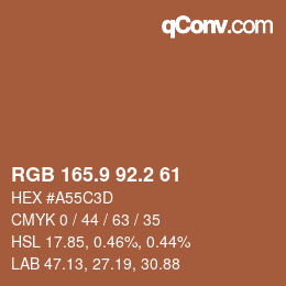 カラーコード: RGB 165.9 92.2 61 | qconv.com