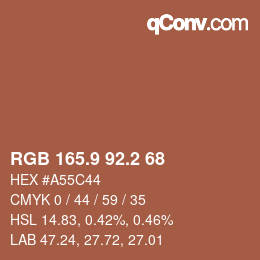 Color code: RGB 165.9 92.2 68 | qconv.com