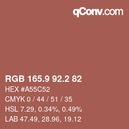 Color code: RGB 165.9 92.2 82 | qconv.com