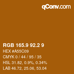 Color code: RGB 165.9 92.2 9 | qconv.com