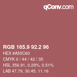 Color code: RGB 165.9 92.2 96 | qconv.com