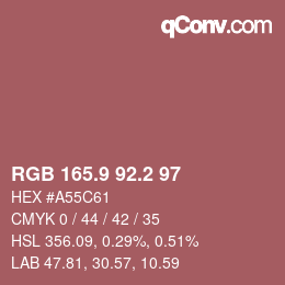 Color code: RGB 165.9 92.2 97 | qconv.com