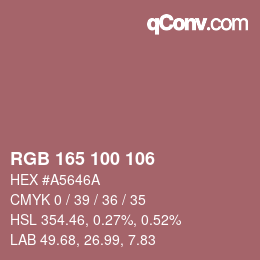 Código de color: RGB 165 100 106 | qconv.com
