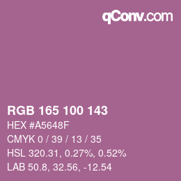 Color code: RGB 165 100 143 | qconv.com
