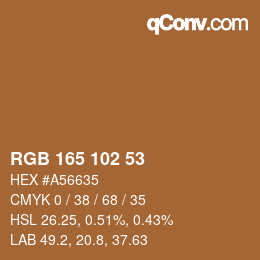 カラーコード: RGB 165 102 53 | qconv.com