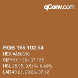 Color code: RGB 165 102 54 | qconv.com