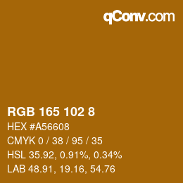 Color code: RGB 165 102 8 | qconv.com