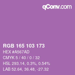 Color code: RGB 165 103 173 | qconv.com
