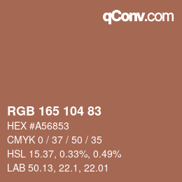 Color code: RGB 165 104 83 | qconv.com