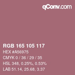 Código de color: RGB 165 105 117 | qconv.com