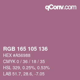 Código de color: RGB 165 105 136 | qconv.com
