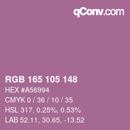 Farbcode: RGB 165 105 148 | qconv.com
