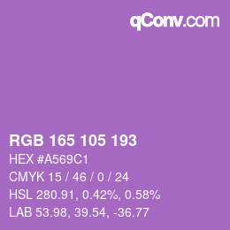 颜色代码: RGB 165 105 193 | qconv.com