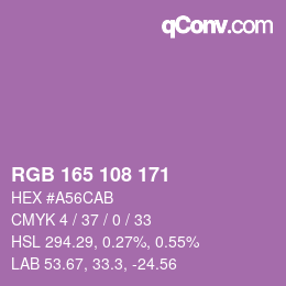 Color code: RGB 165 108 171 | qconv.com