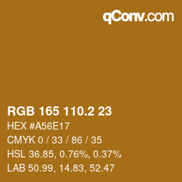 Color code: RGB 165 110.2 23 | qconv.com