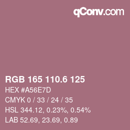 カラーコード: RGB 165 110.6 125 | qconv.com