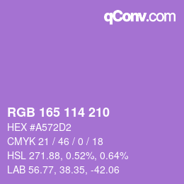 カラーコード: RGB 165 114 210 | qconv.com