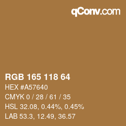 Code couleur: RGB 165 118 64 | qconv.com