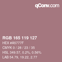 Code couleur: RGB 165 119 127 | qconv.com