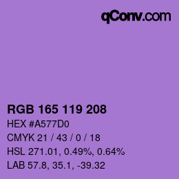 Código de color: RGB 165 119 208 | qconv.com