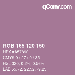Color code: RGB 165 120 150 | qconv.com
