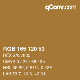 カラーコード: RGB 165 120 53 | qconv.com