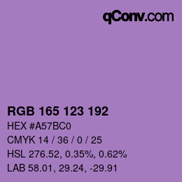 カラーコード: RGB 165 123 192 | qconv.com