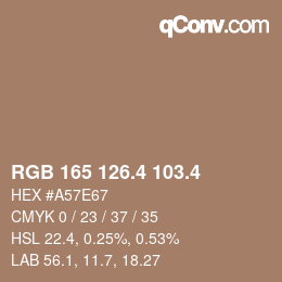 カラーコード: RGB 165 126.4 103.4 | qconv.com