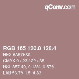 カラーコード: RGB 165 126.8 128.4 | qconv.com